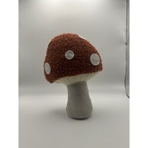 Retro Harvest Orange & White‎ Standing Weighted Plush Mushroom Table Decor
